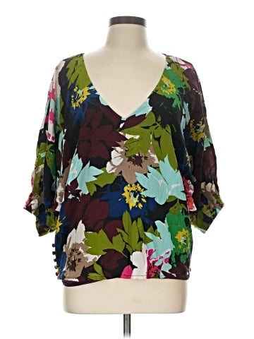 Trina Turk 3/4 Sleeve Silk Top (view 1)