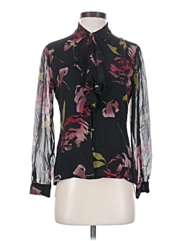 Dana Buchman Long Sleeve Silk Top (view 1)