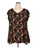 DR2 100% Polyester Black Short Sleeve Blouse Size 2X - photo 1