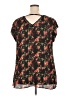 DR2 100% Polyester Black Short Sleeve Blouse Size 2X - photo 2