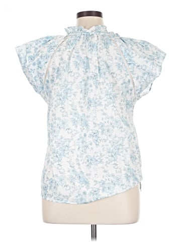 Aqua Short Sleeve Blouse (view 2)