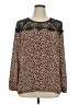 Apt. 9 100% Polyester Animal Print Brown Long Sleeve Blouse Size XL - photo 1