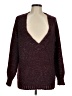 Moda International Metallic Burgundy Pullover Sweater Size M - photo 1