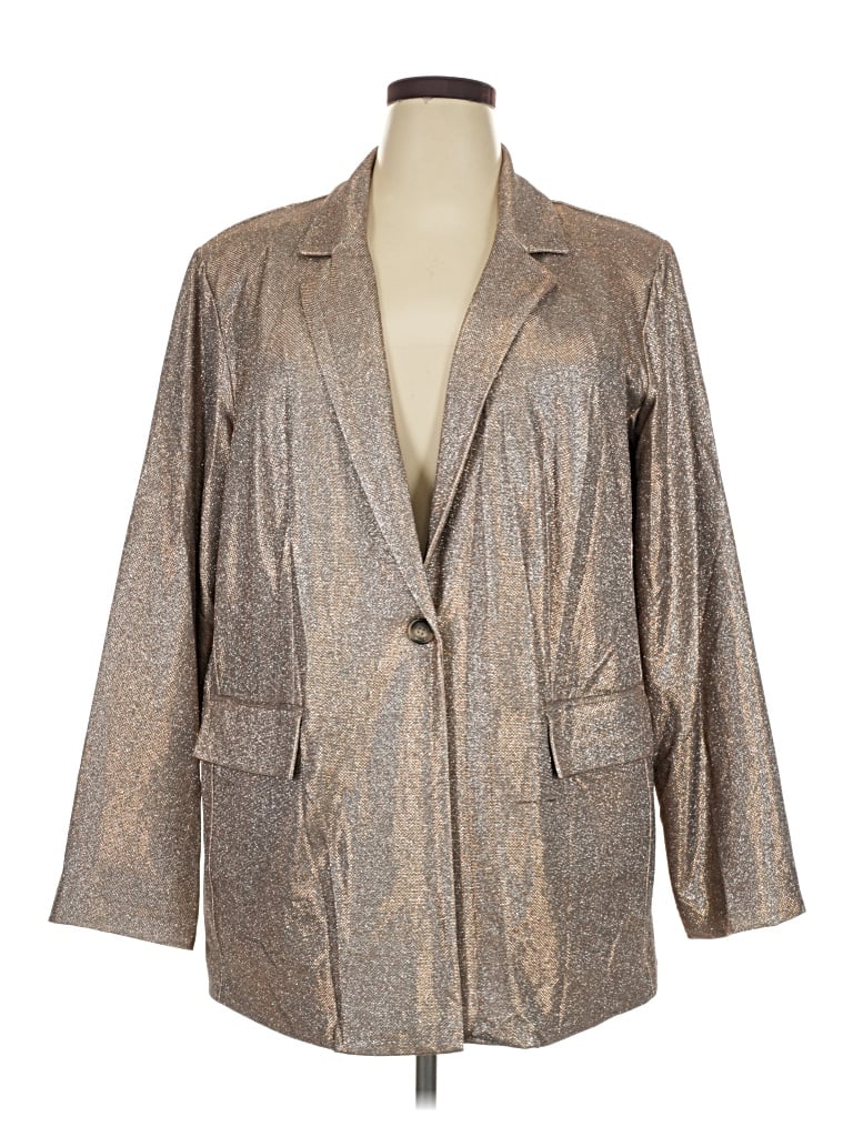 Pre-owned Wild Fable Blazer Jacket In Gold