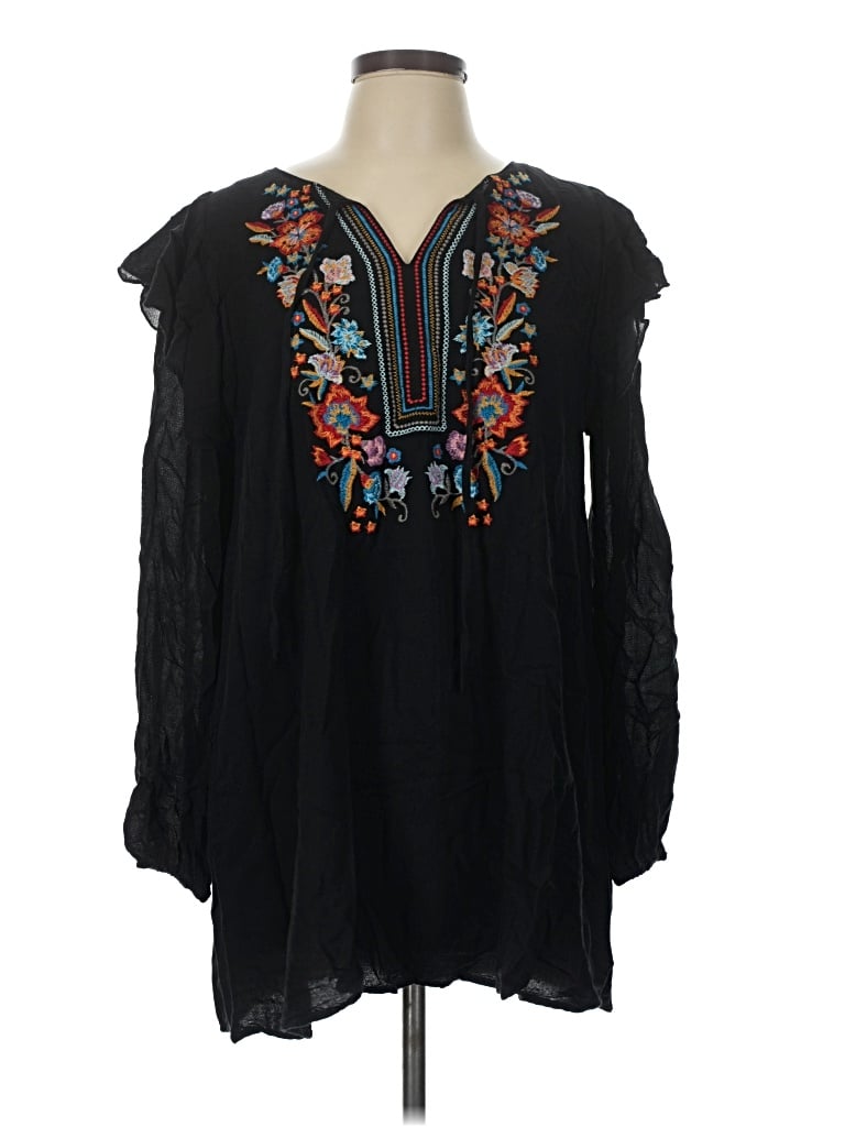 Pre-owned Umgee 3/4 Sleeve Blouse In Black