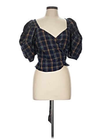 Madewell Sweetheart Wrap Top in Plaid (view 1)