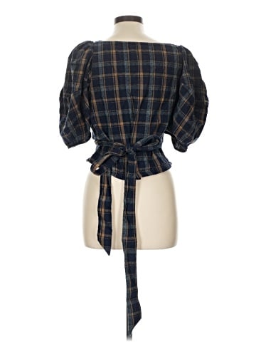 Madewell Sweetheart Wrap Top in Plaid (view 2)