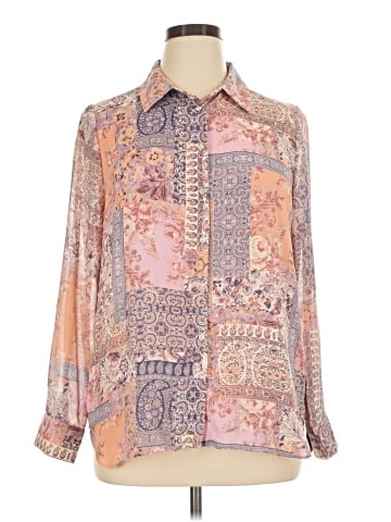 Rose + Olive Long Sleeve Blouse (view 1)