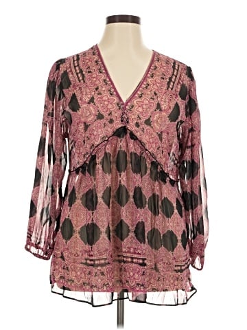 Rose + Olive 3/4 Sleeve Blouse (view 1)