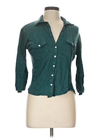 Max Studio 3/4 Sleeve Button-Down Shirt (view 1)