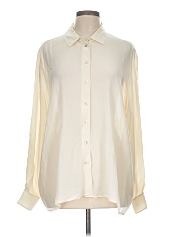 Topshop Long Sleeve Silk Top (view 1)
