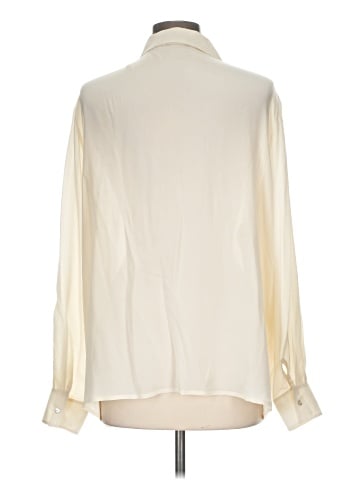 Topshop Long Sleeve Silk Top (view 2)