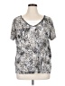 Basic Editions Silver Short Sleeve Top Size 1X - photo 1