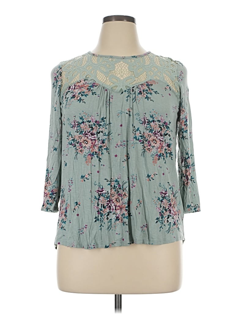 Pre-owned Rewind 3/4 Sleeve Blouse In Teal