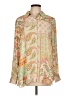Rose + Olive 100% Polyester Paisley Green Long Sleeve Blouse Size L - photo 1