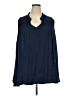 Lane Bryant 100% Polyester Blue Long Sleeve Blouse Size 22 - photo 1