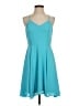 Express 100% Polyester Solid Teal Cocktail Dress Size 4 - photo 1