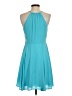 Express 100% Polyester Solid Teal Cocktail Dress Size 4 - photo 2
