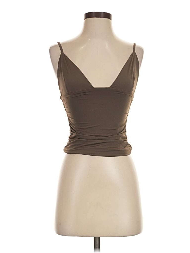Pre-owned White Fox Tank Top Brown Strapless Neckline Tops