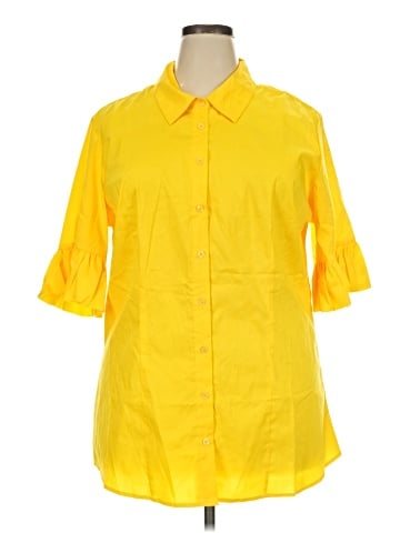 Ashley Stewart 3/4 Sleeve Button-Down Shirt (view 1)