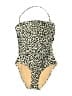 J.Crew Animal Print Tan One Piece Swimsuit Size 4 - photo 1