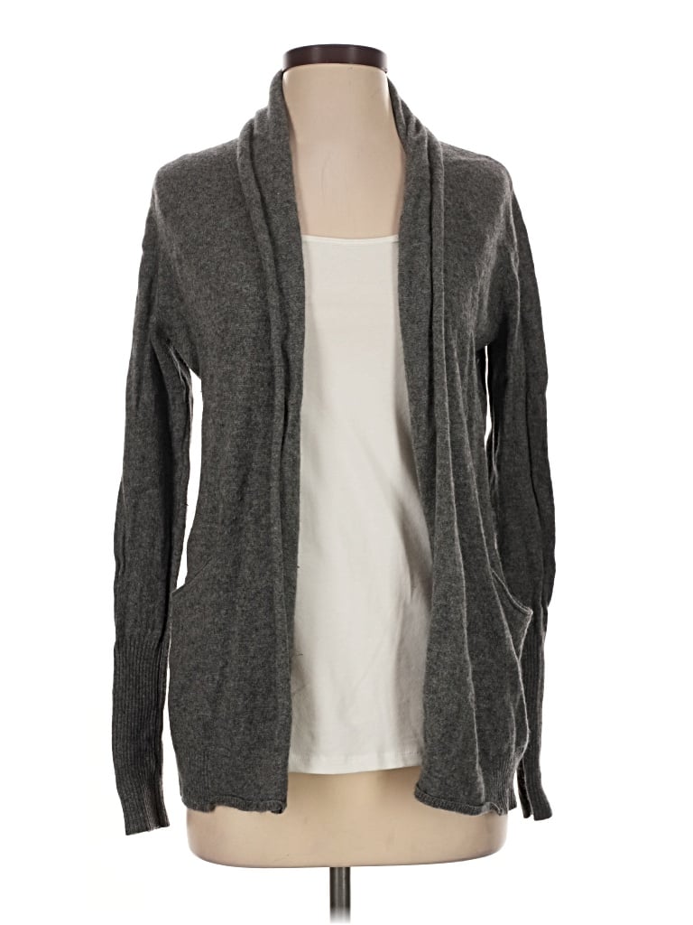Pre-owned Max Studio Cashmere Cardigan Sweater In Gray