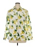 Talbots 100% Cotton Print Yellow Long Sleeve Button-Down Shirt Size XL - photo 1