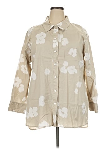 Universal Standard 3/4 Sleeve Button-Down Shirt (view 1)