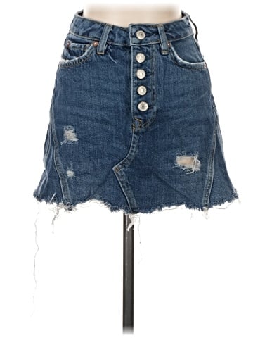 We the Free Denim Skirt (view 1)