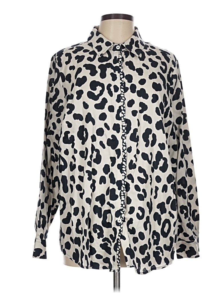 Pre-owned Foxcroft Long Sleeve Blouse In Ivory