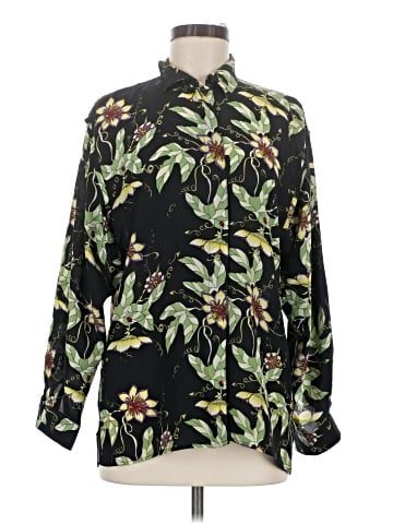 Lillie Rubin Long Sleeve Silk Top (view 1)