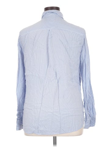 Cosmic Blue Love Long Sleeve Button-Down Shirt (view 2)