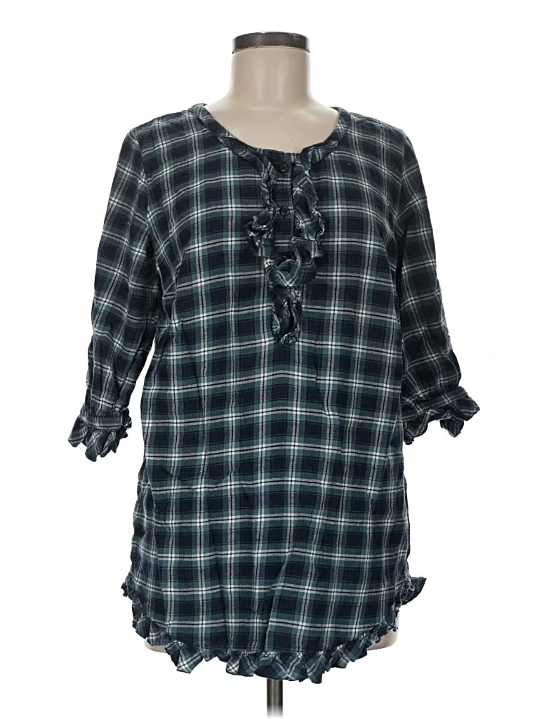 Pre-owned Gap Body 3/4 Sleeve Blouse In Teal