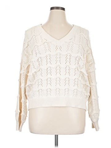 Madewell V-Neck Fringe Pullover Sweater (view 1)