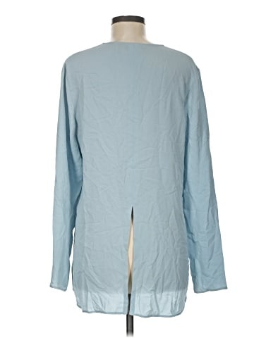 Theory Long Sleeve Silk Top (view 2)