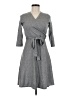 Talbots Chevron-herringbone Gray Casual Dress Size Med Petite - photo 1