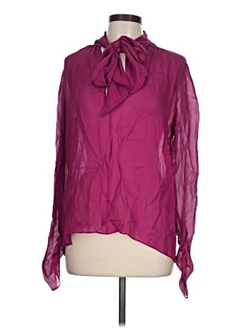 Elizabeth and James Long Sleeve Silk Top (view 1)