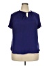 Apt. 9 100% Polyester Blue Short Sleeve Blouse Size XXL - photo 1