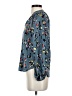 Ann Taylor 100% Polyester Floral Blue 3/4 Sleeve Blouse Size XXS (petite) - photo 5