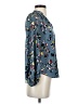 Ann Taylor 100% Polyester Floral Blue 3/4 Sleeve Blouse Size XXS (petite) - photo 4