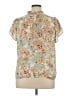 Rose + Olive 100% Polyester Floral Green Short Sleeve Blouse Size XL - photo 2