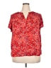 Fun2Fun 100% Polyester Hearts Red Short Sleeve Blouse Size 2X - photo 1