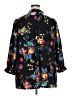 Lane Bryant 100% Polyester Floral Black 3/4 Sleeve Blouse Size 22 - 24 Plus - photo 2