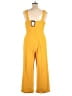 Nicole Miller Solid Yellow Jumpsuit Size 16 - photo 2