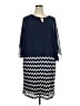 Perceptions 100% Polyester Chevron-herringbone Blue Casual Dress Size 22 - photo 1