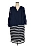 Perceptions 100% Polyester Chevron-herringbone Blue Casual Dress Size 22 - photo 2