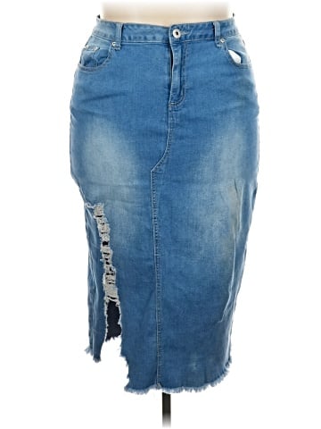 Ashley Stewart Denim Skirt (view 1)