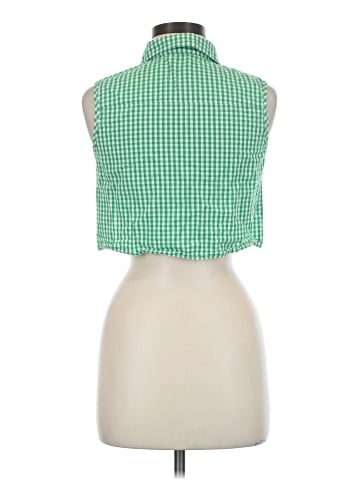 Olivaceous Sleeveless Button-Down Shirt (view 2)