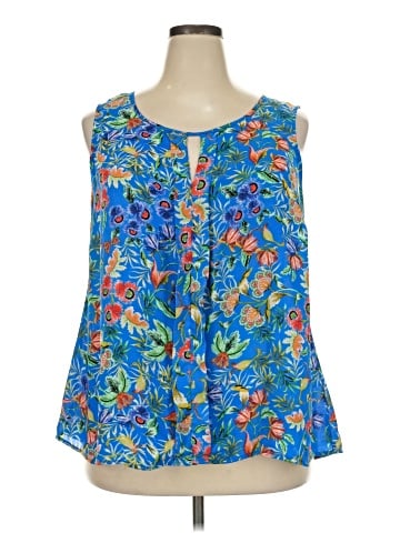 Rose + Olive Sleeveless Blouse (view 1)