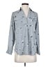 Ann Taylor 100% Polyester Stars Gray Long Sleeve Blouse Size XXS (petite) - photo 1
